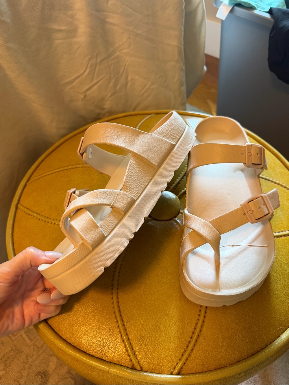 Beige Sandal Slides